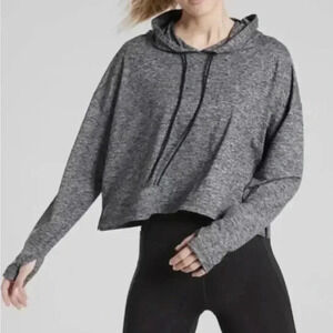 Athleta Uptempo Short Hoodie Gray Size XS Yoga Stretch Comfort Activewear